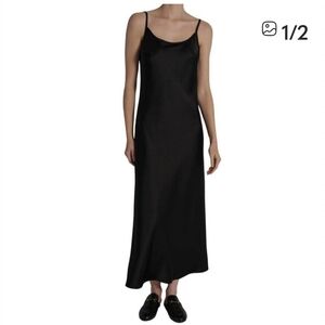 SAINT ART Haley slip dress Navy Adjustable Straps Maxi